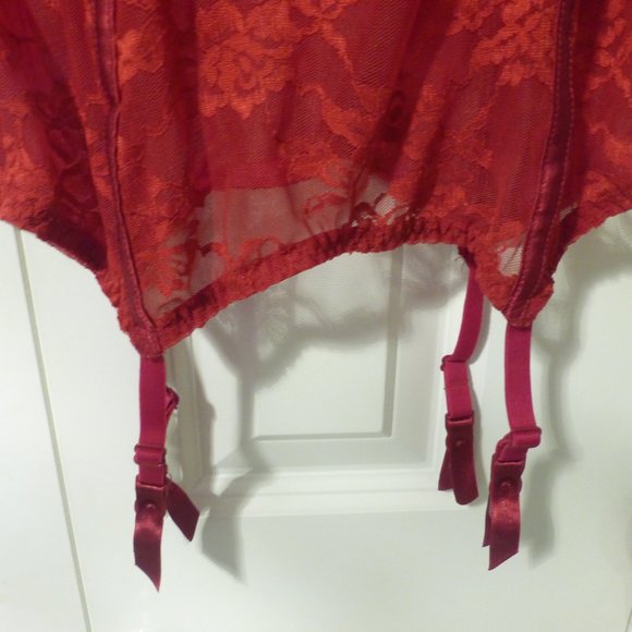 LA SENZA red "sexy Santa" baby doll lace and mesh lingerie - Picture 7 of 12